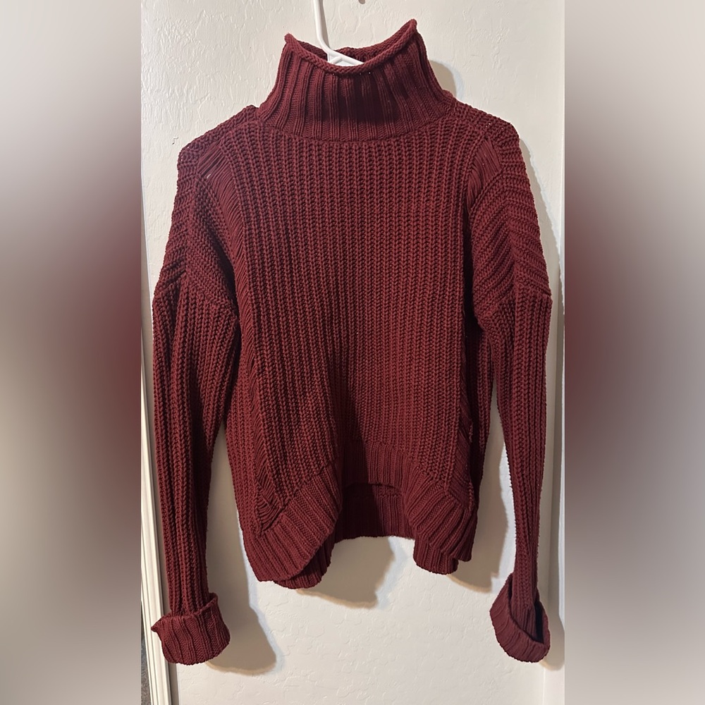 Express Women's Cowl Neck Sweater - Burgundy